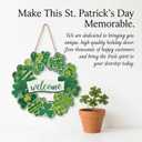 2 x St Patricks Day Door Decorations, Shamrock Wooden Sign for Saint Patrick's Day Decor, Shamrock Hanging Decoration for Front Door and Wall (Light yellow)