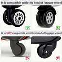 Luggage Tyre Cover Black  Premium Suitcase Wheel Protection Cover, Universal Fit Spinner Luggage Wheel Guard, Washable Travel Sleeve for Baggage Wheels, Durable & Reusable