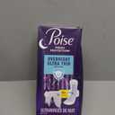 Poise Overnight Ultra Thin Incontinence & Postpartum Pads with Wings for Bladder Leaks, 8 Drop Extra Absorbent, Long Length, 20 Count