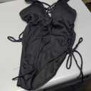 Tempt Me Women Sexy Lace Up One Piece Swimsuit Deep Plunge V Neck High Cut Bathing Suits XXL