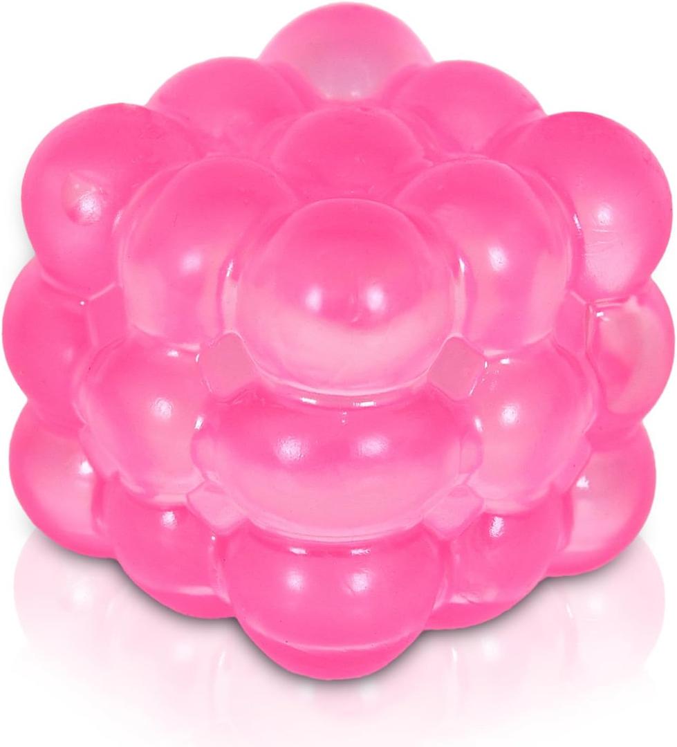 Djyxoglyn Squishy Cube Stress Toy â€“ 1.77 in / 4.5 cm Smooth Squeeze Cube Fidget Toy for Kids & Adults, Sensory Stress Relief Toy for Focus, Soft Handheld Desk Fidget (Pink)
