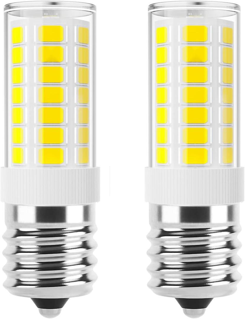 LED Microwave Light Bulbs Under Hood 40W Equivalent, E17 LED Bulb Dimmable for Over Stove, Range Hood, Refrigerator, 4W 400LM LED Appliance Light Bulb, 6000K Daylight White, 2 Pack