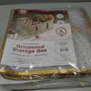 ZOBER Christmas Ornament Storage Box Plastic - Stores 128 3" Ornaments with Individual Trays - Ornament Organizer Storage Box, Durable Christmas Containers Holder - Gold