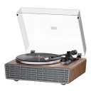 XJ-HOME Vinyl Record Player with Treble/Bass Speakers, AUX in/RCA out, Auto Off
