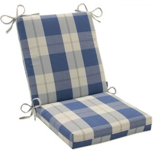 Pillow Perfect Seat Cushion, 36.5 X 18 X 3, Blue