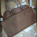 Vegan Leather Tote Bags for Women Large Tote Retro Top-handle Bag Trendy Work Bag PU Leather Purses  15.3" x 8.6" x 10.2"