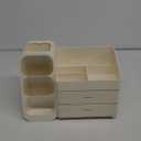 Makeup Organizer with Drawers,Large Capacity Countertop Organizer for Vanity,Bathroom and Bedroom Desk Cosmetics Organizer,Easy To Storage Skincare,Brushes,Lotions,Lipstick (All Cream)