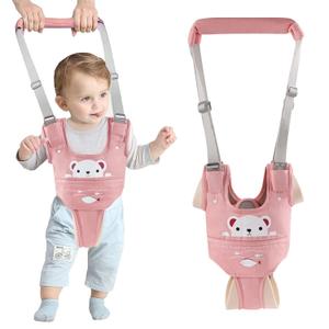 Baby Walking Harness Handheld Baby Walker Assistant Belt Adjustable Toddler Infant Walker Harnesses Standing Up and Walking Learning Helper with Detachable Crotch for 9-24 Month (Pink)