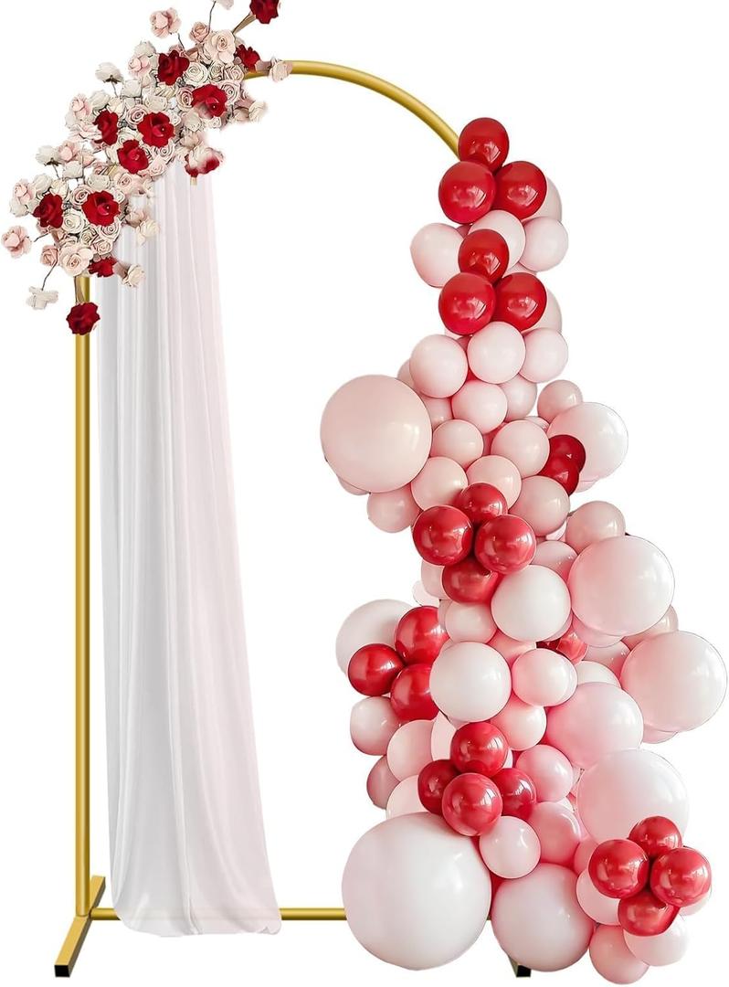 6.6 ft Arch Backdrop Stand, Metal Wedding Arch Stands for Party, Birthday, Wedding, Bridal Shower, Baby Shower Gold