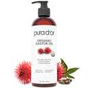 PURA D'OR 16 Oz ORGANIC Castor Oil - 100% Pure USDA Certified Cold Pressed, Hexane Free Eyelash & Eyebrow Serum - For Fuller, Thicker Lashes & Brows - Skin & Hair Moisturizer - 16 Oz