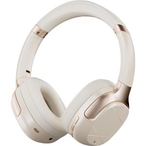 Hybrid Active Noise Cancelling Headphones, Wireless Over Ear Bluetooth | 50H Long ANC Playtime,HiFi Audio Deep Bass,Customized EQ via APP,Rotatable and Foldable,Transparency Mode (Cream White)