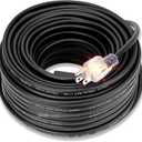 60FT Roof & Gutter Heat Cable, 8W/FT Heat Tape for Roof and Gutters with 20PCS Clips & Spacers, Self Regulating Ice Dam Heating Cable, Snow De-Icing Kit for Pipe Freeze Prevention, 120V, LED Plug