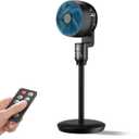 Abolee Pedestal Fan for Bedroom, 100ft Air Circulator Quiet Standing Fan, DC Motor, 4 Speeds & 4Modes, 24H Timer, 70+90Oscillation,Remote Control,Floor Fan for Bedroom Living Room Kitchen, Black, Large