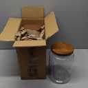 1 Gallon Glass Mason Jar with Airtight Wooden Lid, Wide Mouth Large Food Storage Container with Measurement Markings For Kitchen Pantry, Pickling, Cookies, Flour & Sugar - 2 Pack