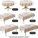AUSSPVOCT Textured Linen Tablecloth Rectangle 60x104 Water Resistant Spill-Proof Wipeable Beige Table Cloth Wrinkle Free Cloth Dining Table Cover for Birthday Farmhouse Kitchen Wediing Party Decor
