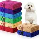 Chumia 8 Pcs Dog Towels for Drying Dogs Cats Pet Towels Bulk Puppy Microfiber Fast Drying Paw Bath Bathing Supplies Absorbent for Medium Pets(40 x 24 Inch,Dog Paw and Bone,Bright Color)