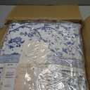 Laura Ashley - Twin Comforter Set, Soft & Reversible Cotton Bed Set, 3 Piece Floral Bedding with Matching Pillowcase & Bonus Bed Skirt (Charlotte Blue)