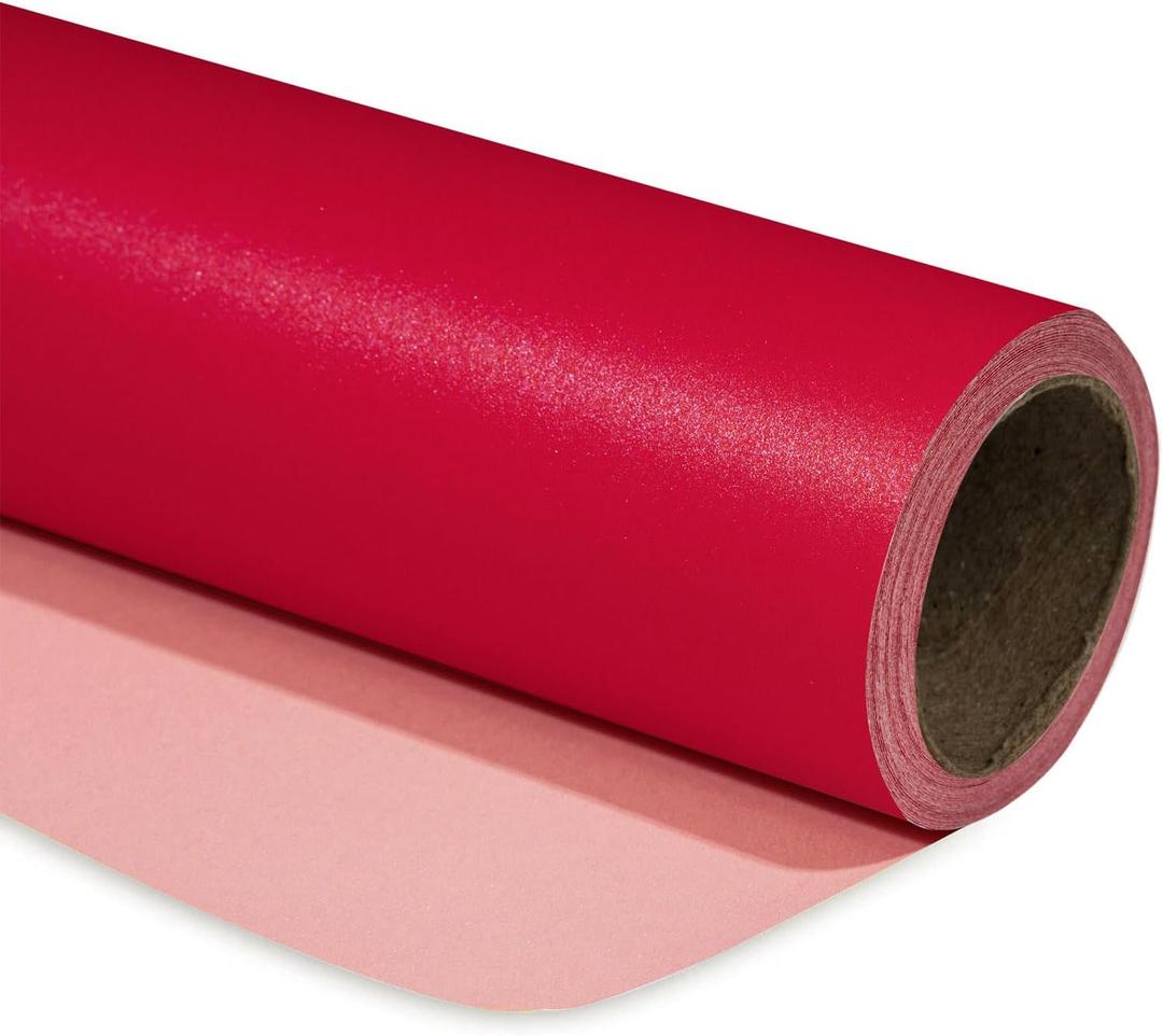 RUSPEPA Red Matte Wrapping Paper - Solid Color Pearly - lustre Paper Perfect for Wedding, Birthday, Christmas, Baby Shower -17 Inches X 32.8 Feet