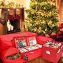 2 x Demao Christmas Wrapping Paper Holder, Wrapping Paper Storage Bag for Christmas Rolls, Resistant 41 inch Organizer Storage Container, Stores up to 25 Standard Rolls (Red)