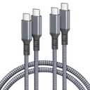 Basesailor USB C to Type C 100W Cable 6.6ft/2Pack,Power Delivery Fast Charging PD Charger Cord for iPhone 15 Max,MacBook,iPad Pro 10 10th Air 4 5th Mini 6 6th Gen,Samsung Galaxy Z Flip 5,Google Pixel (Gray)