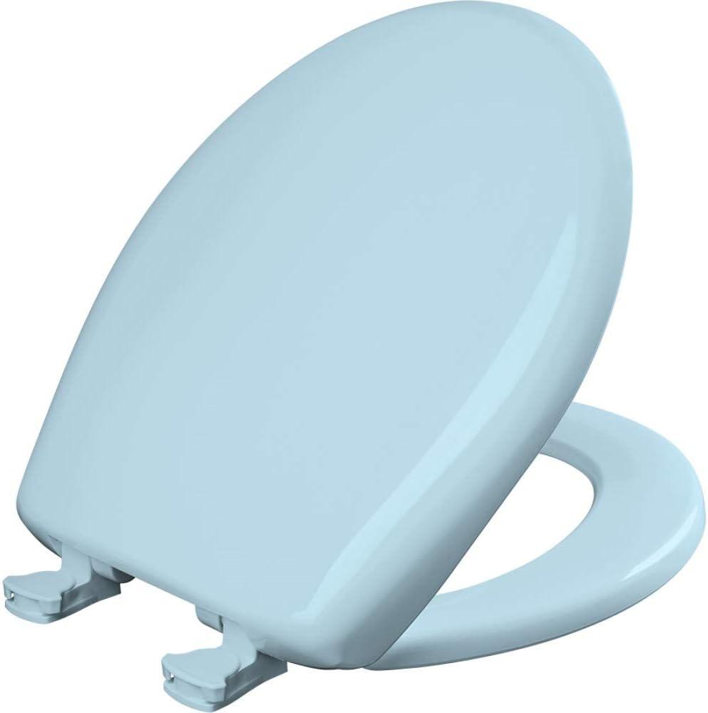 Bemis Classic Colors Slow Close Toilet Seat, Easy Clean Hinges and Durable Plastic Seat, Made in USA, Round, Dresden Blue