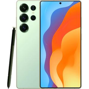 Unlocked Phones P25 Ultra Build-in Pen, Android 14 Cell Phones, 5000mAh Battery, 12GB+512GB Smartphone 6.9" HD Screen/108MP+48MP Camera/Snapdragon 888 Processor, Face ID/WiFi/Bluetooth/GPS (Green)
