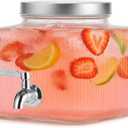1 Gallon Drink Dispensers for Parties,Beverage Dispenser for Fridge with Leakproof Stainless Steel Spigot, Ideal for Water, Lemonade, Juice, Iced Tea