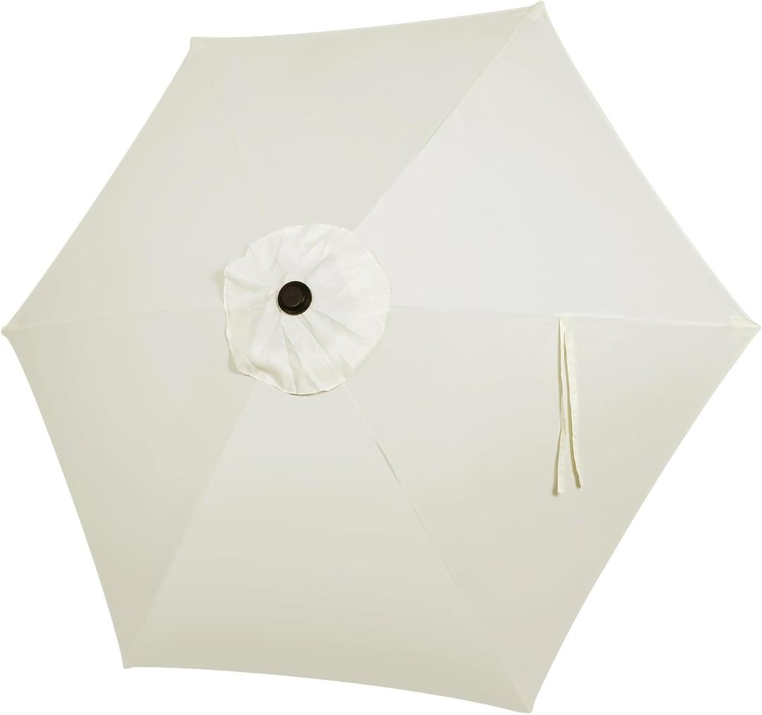 Blissun 7.5ft Patio Umbrella Replacement Canopy, Market Umbrella Top, Outdoor Table Umbrella Canopy for 6 Ribs (Ivory)