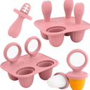 Silicone Baby Popsicle Molds with Sticks Dark Pink 