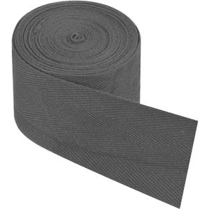 PATIKIL Cotton Twill Tape 2 Inch 5 Yards Cotton Ribbon Bias Binding Tape Herringbone Webbing Trim for Sewing Gift Wrapping Craft DIY Dark Grey