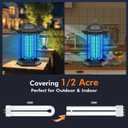 AMUFER Bug Zapper Outdoor Indoor, 18W Power & 4400V Instant Grid Mosquito Repellent, Insect Control Efficiency Increased 100%, 1/2 Acre Coverage, Fly Trap for Patio, Backyard, Home