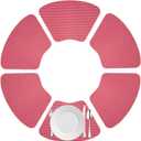 Kraftware Fishnet Wedge Placemats for Round Outdoor Tables, Flag Red, Set of 6, Small