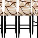 Lellen Jacquard Bar Chair Stool Cover - 4 Pack Stretch Chair Slipcover Pattern for Short Swivel Dining Chair-Counter Height Side Chairs (125845)