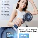 TUNISE Portable Handheld Fan, Portable Fan Rechargeable, 4000mAh, 180 Adjustable, 6 Speed Wind, Display Electricity in Real Time, USB Rechargeable Foldable F an, Quiet Personal Fan with Power Bank