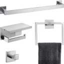 Brushed 4-Piece Bathroom Hardware Set Premium Stainless Steel Bath Towel Bar Sets Wall Mounted Bathroom Toilet Paper Holder with Shelf Set, 23.6 Inch