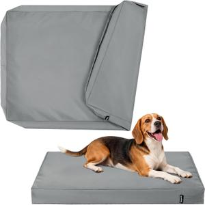 PAWFINITY Waterproof Dog Bed Cover Replacement Washable, Easy to Clean, Pet Hair Resistant, Heavy Duty Oxford, Zipper Closure, Indoor/Outdoor Use, Fits 36 Inch Dog Crate -Large, 35"x 22"x 3.5", Grey
