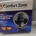 Comfort Zone Oscillating Table Fan with Adjustable Tilt, Convenient Push Button Controls, Quiet, 12 inch, 3 Speed, Desk Fan, Airflow 7.25 ft/sec, Ideal for Home, Bedroom, Dorm & Office, CZ121BK