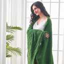 Inhand Green Knitted Throw Blanket for Couch and Bed, St. Patricks Day Lucky Spring Gifts Throw for Her or Him, Soft Farmhouse Woven Blanket with Tassel, Lightweight Decorative, 50"x60"