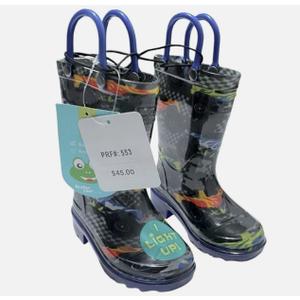 NEW Western Chief Kids Light-Up Waterproof Rain Boot, Drag Race, Toddler Size 6