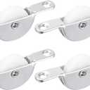 uxcell 25mm Sliding Door Nylon Pulley Furniture Roller Wheels for Screen Door Wardrobe Cupboard Closet, 4Pcs, White Silver Tone