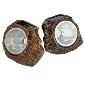 EiGreen Solar Garden Rock Lights Outdoor, 2 Pack 10 LED Waterproof Solar Powered Rock LightYard Landscaping Spotlights, for Indoor and Outdoor Decoration