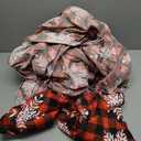 JSD Red Buffalo Plaid Snowflakes Sheet Set Queen Size, 4 Piece Christmas Winter Microfiber Bedding Sheets Extra Deep Pocket