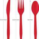 240 Pcs Disposable Red Plastic Silverware Set, Including Red Party Forks, Knives And Spoons 80 Pieces Each, Suitable For Parties, Weddings, Birthdays, Home Offices, Takeout