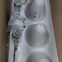 WOSHITU Nickel Bathroom Vanity Light Fixtures: Vanity Lighting Fixtures Over Mirror 23.4 inch with Milky White Frosted Glass, 3-Lights Vanity Light Above Mirror Bathroom Wall Light(Exclude Bulb)