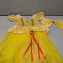Little Girls Belle Princess Dress Kids Yellow Princess Costume Girls Belle Dress Up with Jewelry Accessories 3-4T