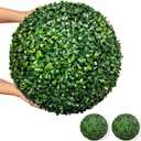 Artificial Plant Topiary Ball, 2 PCS 16" UV-Anti 4-Layer Fake Boxwood Leaf Balls, Faux Greenery Decorative for Indoor Outdoor Use on Balcony, Garden, Wedding, Front Door Home Decor