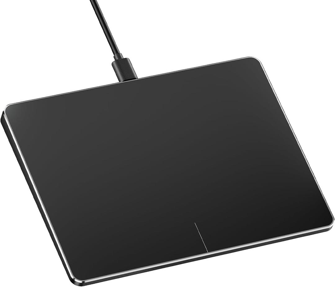 ProtoArc Wired USB Trackpad for Windows 10/11, Large High-Precision T1 Wired Trackpad Mouse with Multi-Gesture, Ultra Slim Portable Aluminum Touchpad Mouse for Computer/Desktop/Laptop, Black