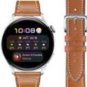 Genuine Leather Watch Band for Women Men Quick Release Spring Bars Bands 20mm 22mm Top Cowhide Calfskin Wristband Replacement Watchband Strap (Brown-Silver Pin Buckle)