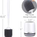 Lefree Toilet Brush and Holder Set, Silicone Brush with Ventilated Holder, Toilet Brush Set for Bathroom, Floor Standing & Wall Mounted Toilet Scrubber Without Drilling