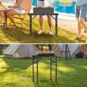 GARLLEN 2ft Folding Grill Table Max Capacity 66lbs, 3-Height Adjustable Folding Camping Table with Heat-Resistant Mesh Tabletop, Portable Aluminum Picnic Tables for BBQ, Outdoor, 22.8" L x 15.7" W